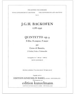 Quintett op. 9 für Bassetthorn und Streicher